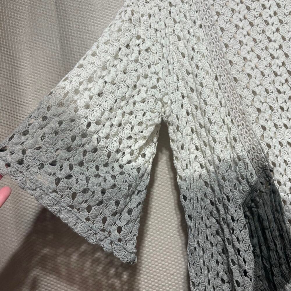 Daytrip Small Ombre Crochet Fringe Kimono Boho Festival Beach Cover Up Western - Picture 2 of 8